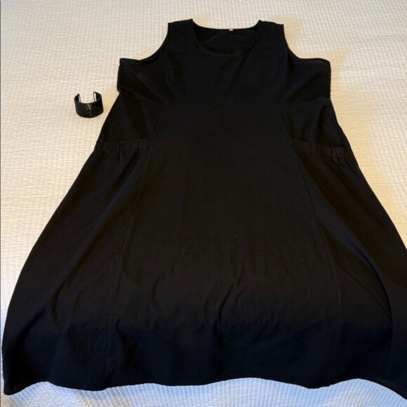 Black Linen Sleeveless Dress 2X - Picture 3 of 7